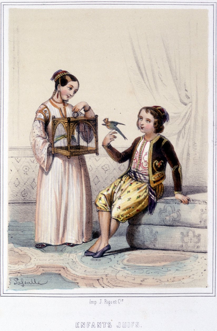 Židovské děti Alžírska ve druhé polovině 19. století. od Unknown artist