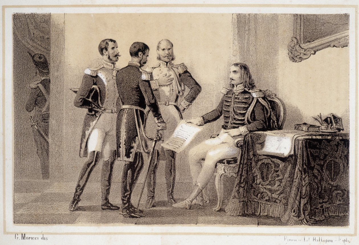 Joachim Murat (1767-1815), který představil svým generálům program Italům - v „“ Storia d