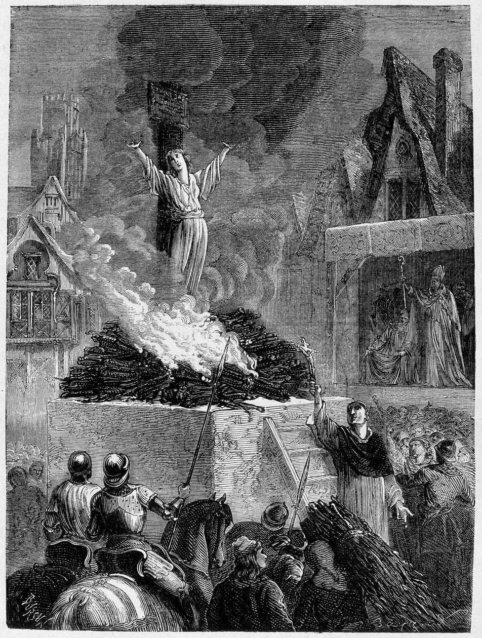 Johanka z Arku na sázce v Rouenu (1431) od Unknown artist