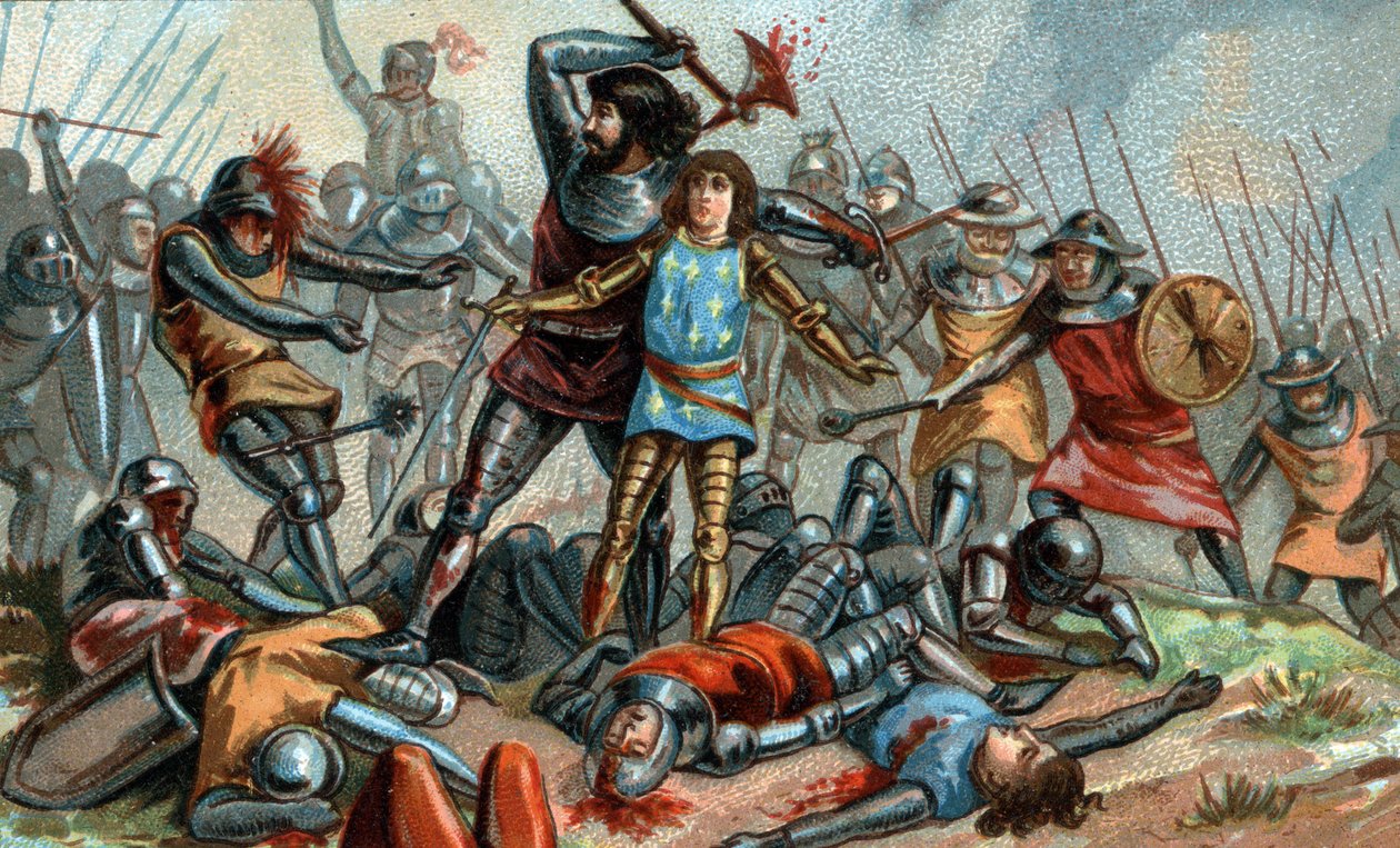 Jan II. Dobrý a jeho syn Filip Hardi měli bitvu u Poitiers v roce 1356. od Unknown artist