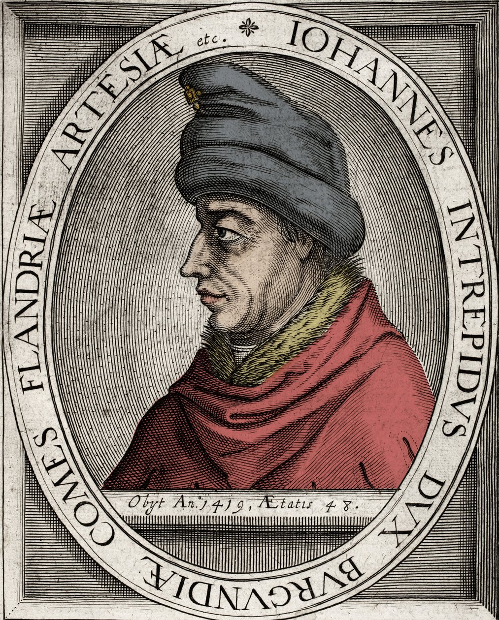 John the Fearless - Portrét Jana Beze strachu, vévody burgundského (Jan I. Burgundský) (1371-1419) - rytina 17. stol. od Unknown artist