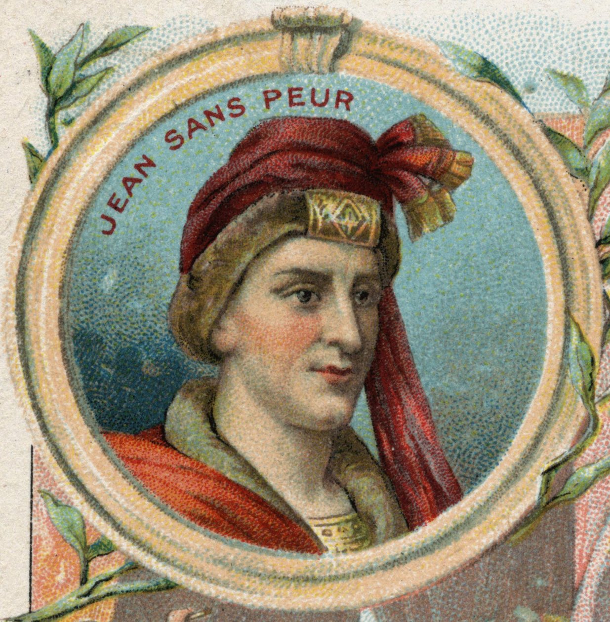 Jan beze strachu (1371-1419), vévoda z Burgundska. Chromolitografie konce 19. století od Unknown artist