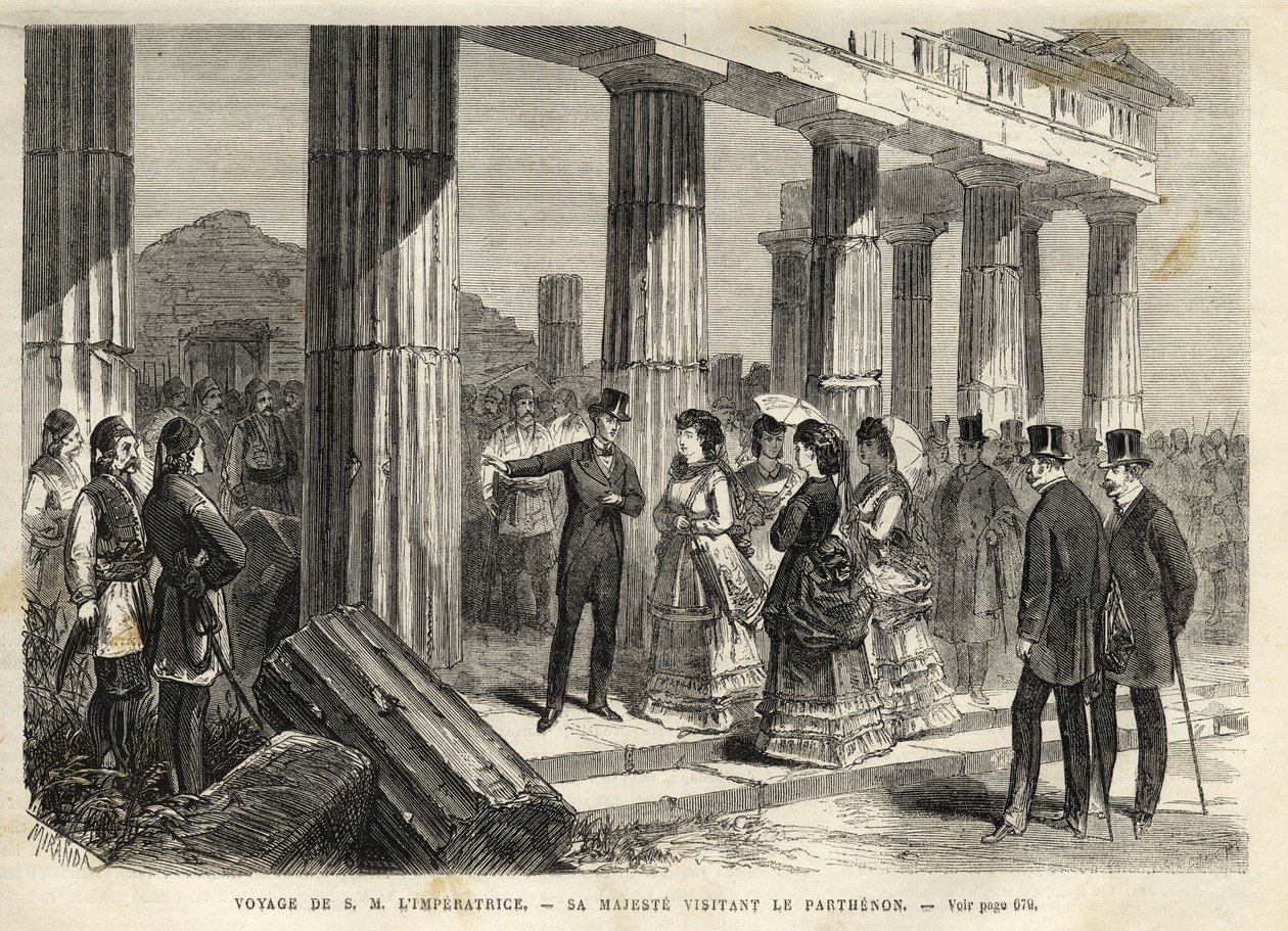 Cesta císařovny Eugenie v Řecku - Cesta císařovny Eugenie do Řecka - Návštěva Parthenonu v Athéně - v roce 1869 od Unknown artist