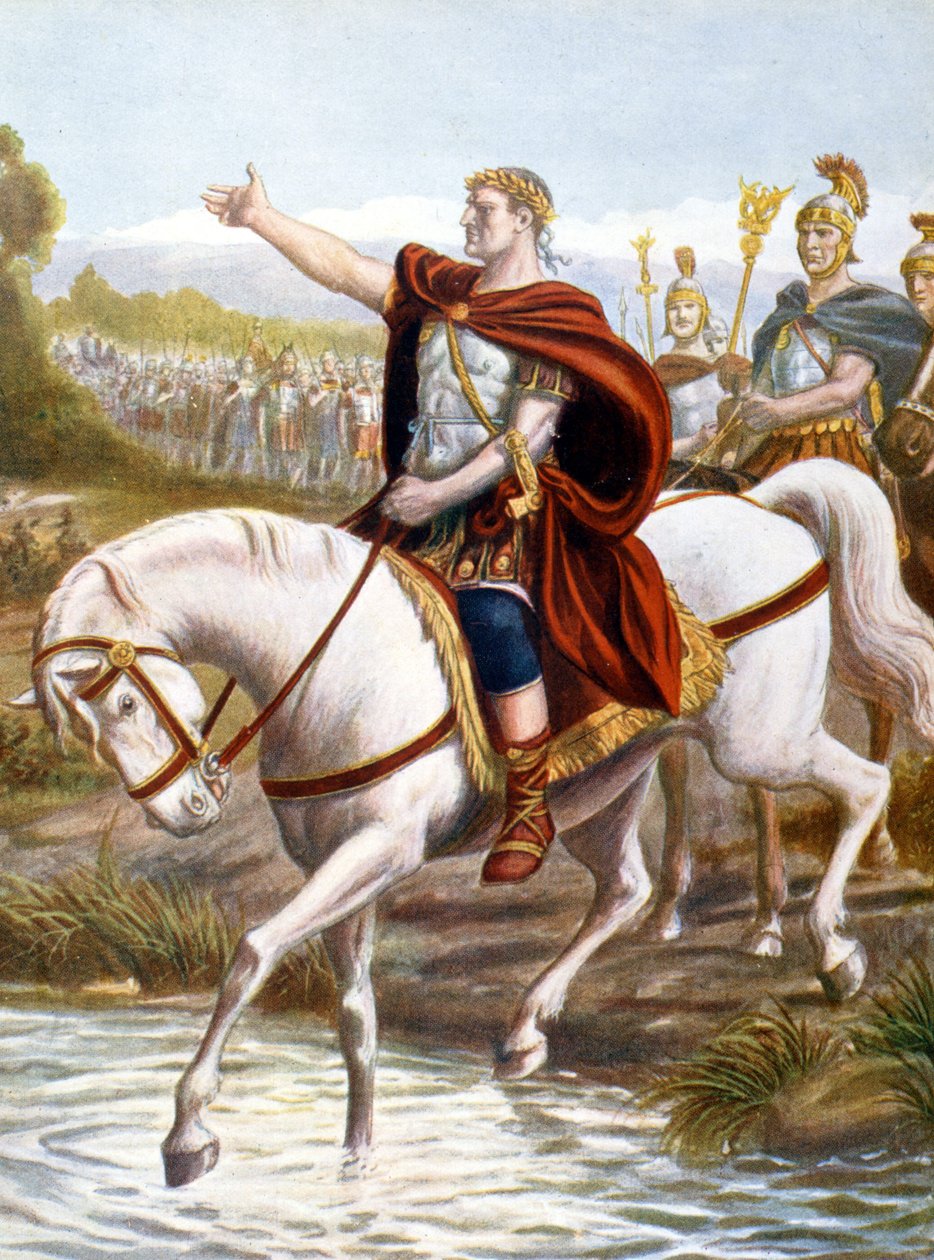 Julius Caesar předává Rubikon (rytina) od Unknown artist