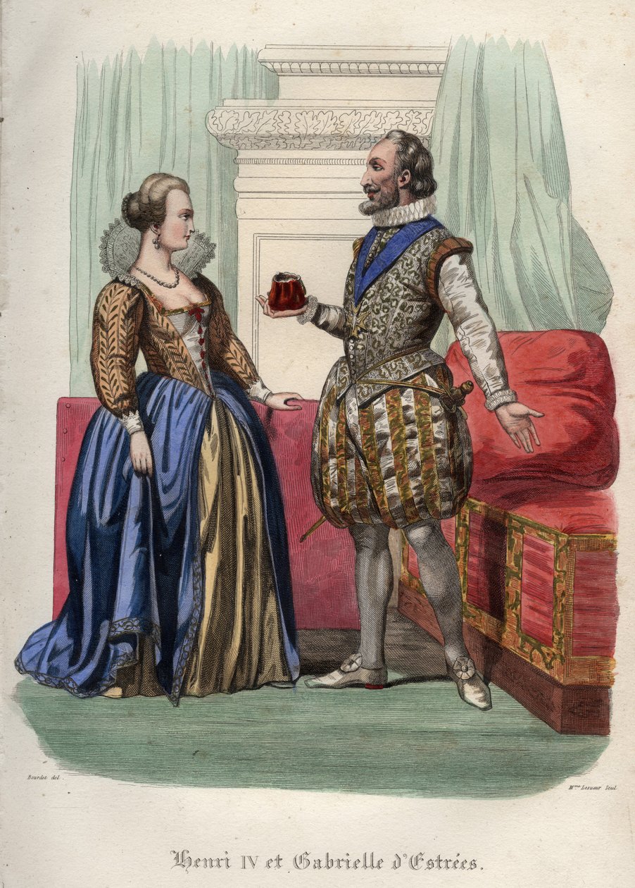 Francouzský král Jindřich IV (Henry IV) (1553-1610) a jeho milenka Gabrielle d