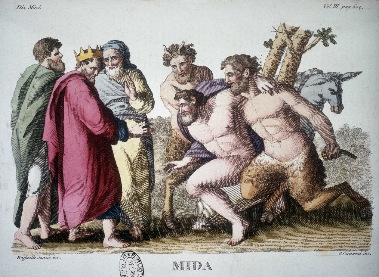Král Midas - rytina od Unknown artist