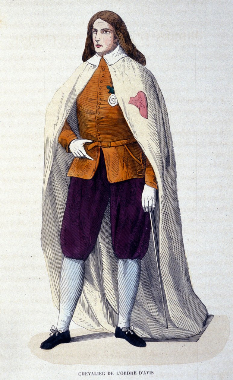 Rytíř řádu Avis (nebo Aviz), portugalský rytířský řád založený v roce 1147 králem Alfonsem I. Henriquesem pro boj proti Maurům. Rytina 19. století. od Unknown artist