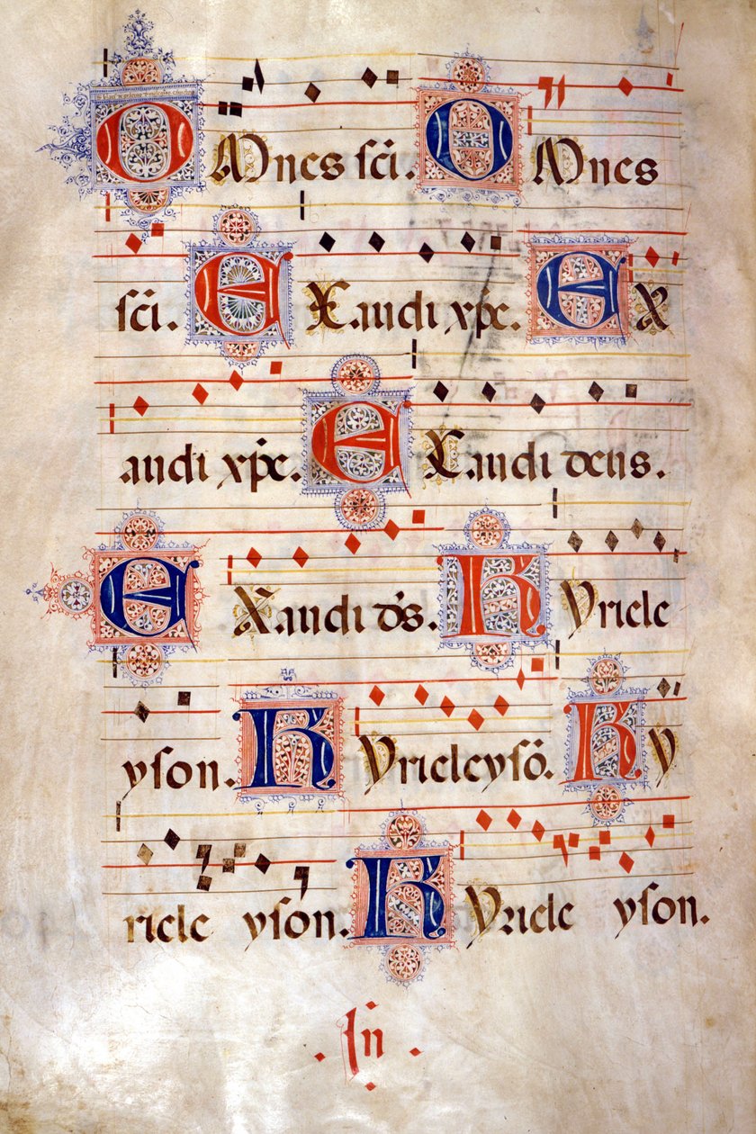 Kyrie ze sboru Crescenzago, konec 15. století. Bibioteca di Sant