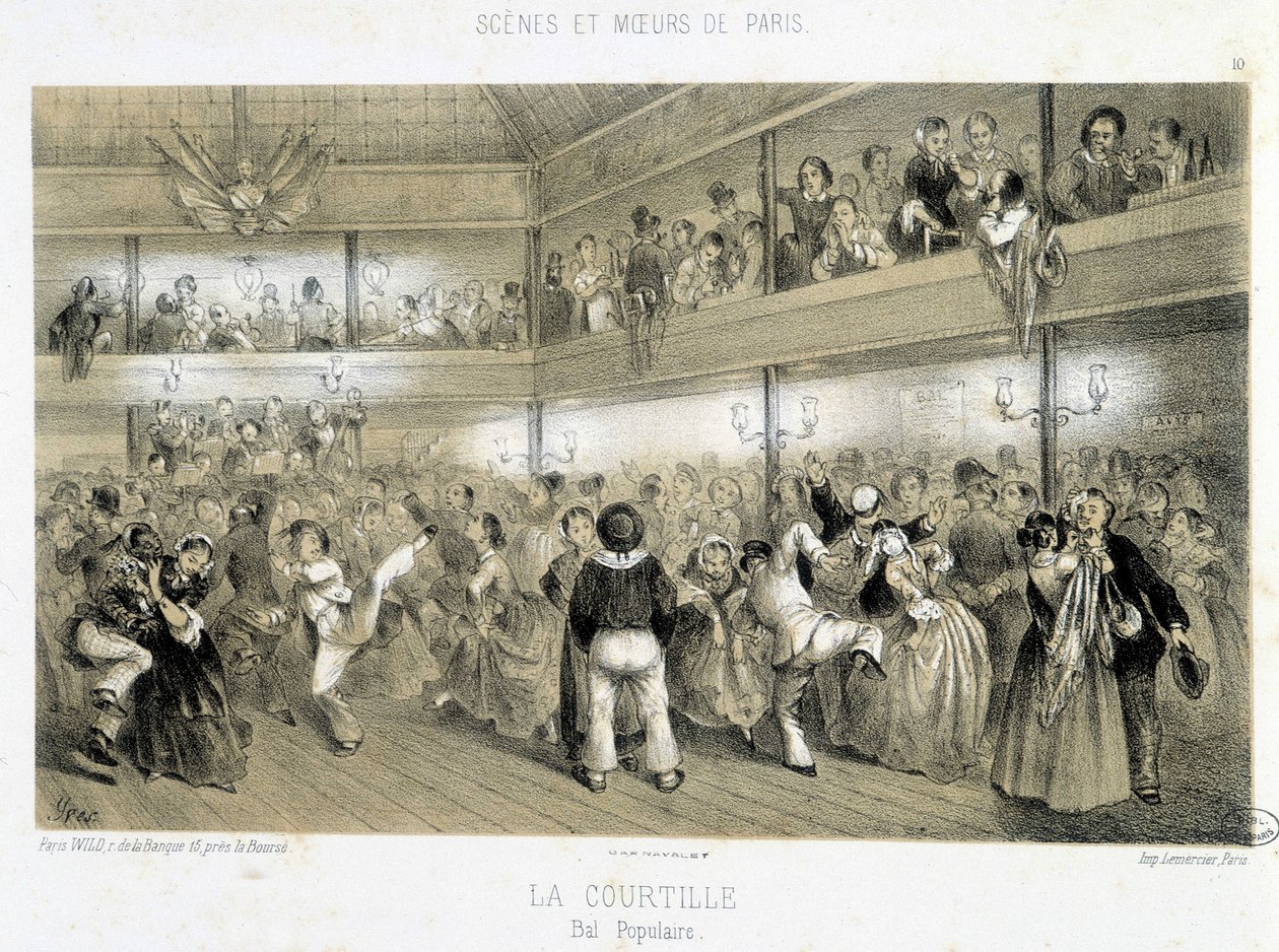 La Courtille: lidový ples - 19. století od Unknown artist
