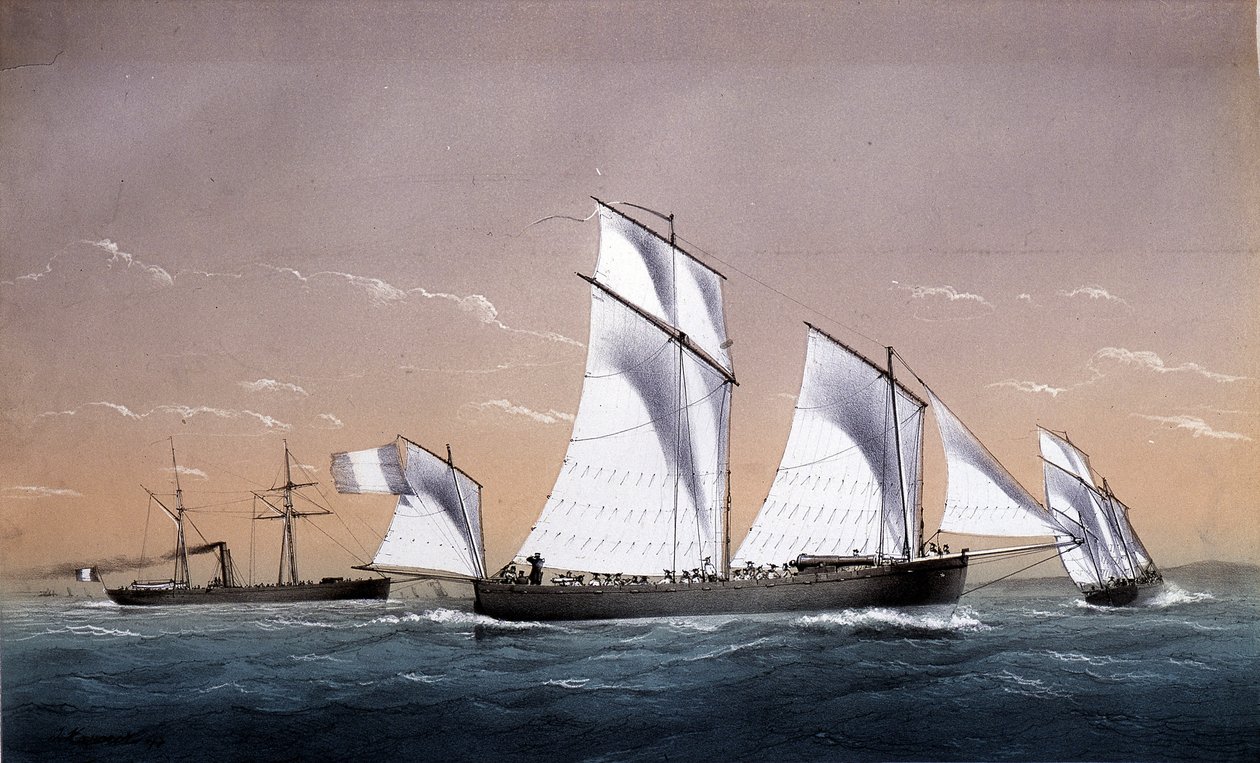 Univerzální flotila - v ""Marines circa 1850"", A.D. od Unknown artist