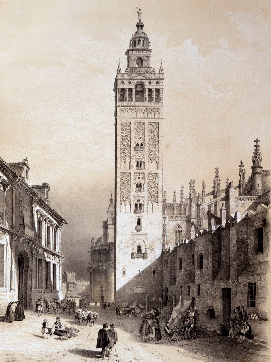 La Giralda, Sevilla, “”Umělecké a monumentální Španělsko slavných míst a památek Španělska”” od Don Genaro Perezde Villa od Unknown artist