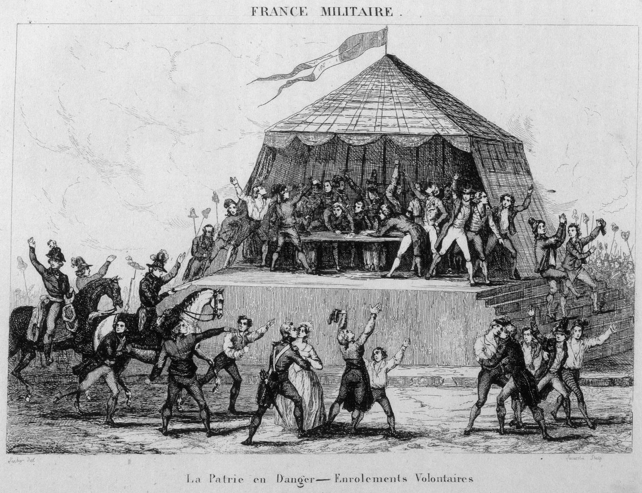 La patrie en nebezpečí - Dobrovolné narukování. od Unknown artist