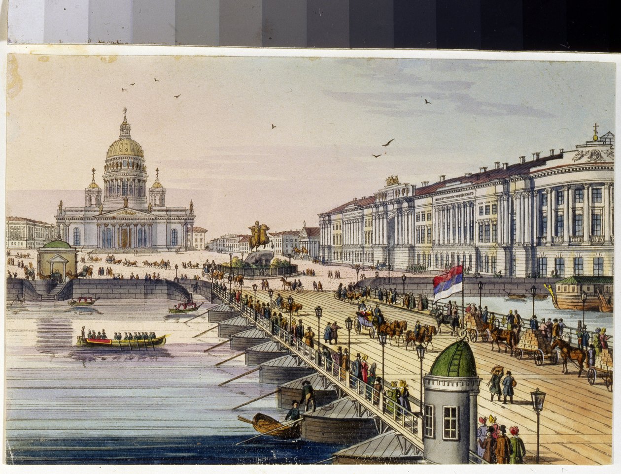 Katedrála svatého Izáka a Senátní náměstí v Petrohradě (Album Marie Taglioni od Unknown artist