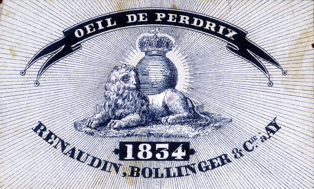 Štítek “” Eye of Partridge - Renaudin, Bollinger & Cie à AY - 1834””. od Unknown artist