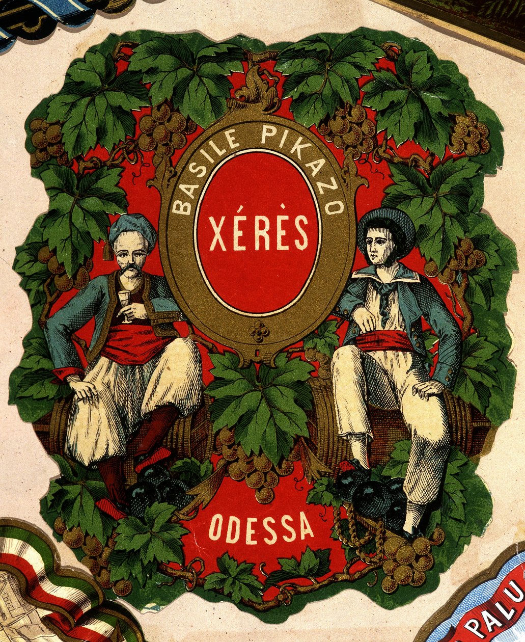 Štítek „“ Basile Pikazo – Jerez – Odessa“, sd. 19. století. od Unknown artist