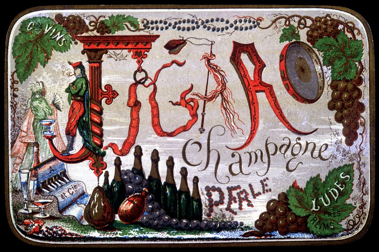 Značka Figaro Champagne Perle. sd. 19. století. od Unknown artist