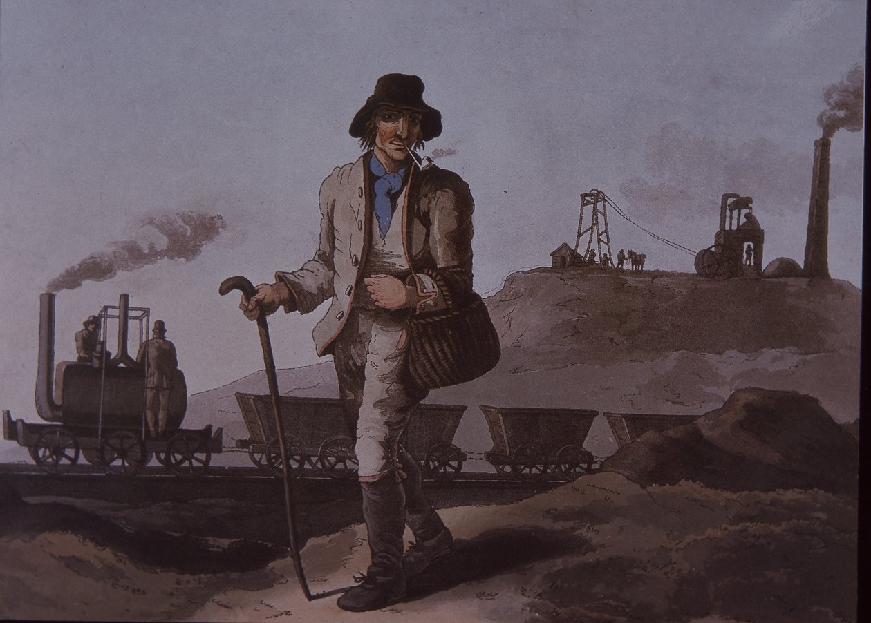 Dělník, raná průmyslová revoluce, začátek 19. století (barevné lito) od Unknown artist
