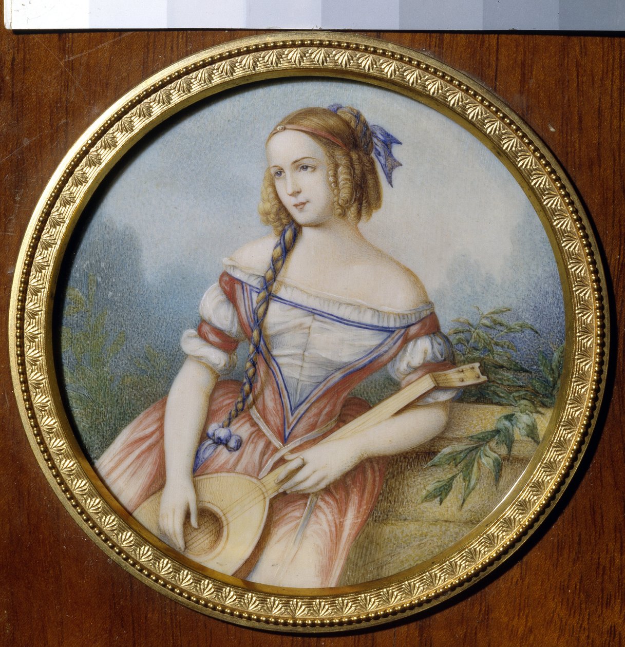 Ruská herečka Varvara Asenková (1817-1841), v roli Esmeraldy z ""Notre Dame de Paris"" od Victora Huga (1802-1885). (Ruská herečka Varvara Asenková jako Esmeralda). Anonymní práce, akvarel na papíře od Unknown artist