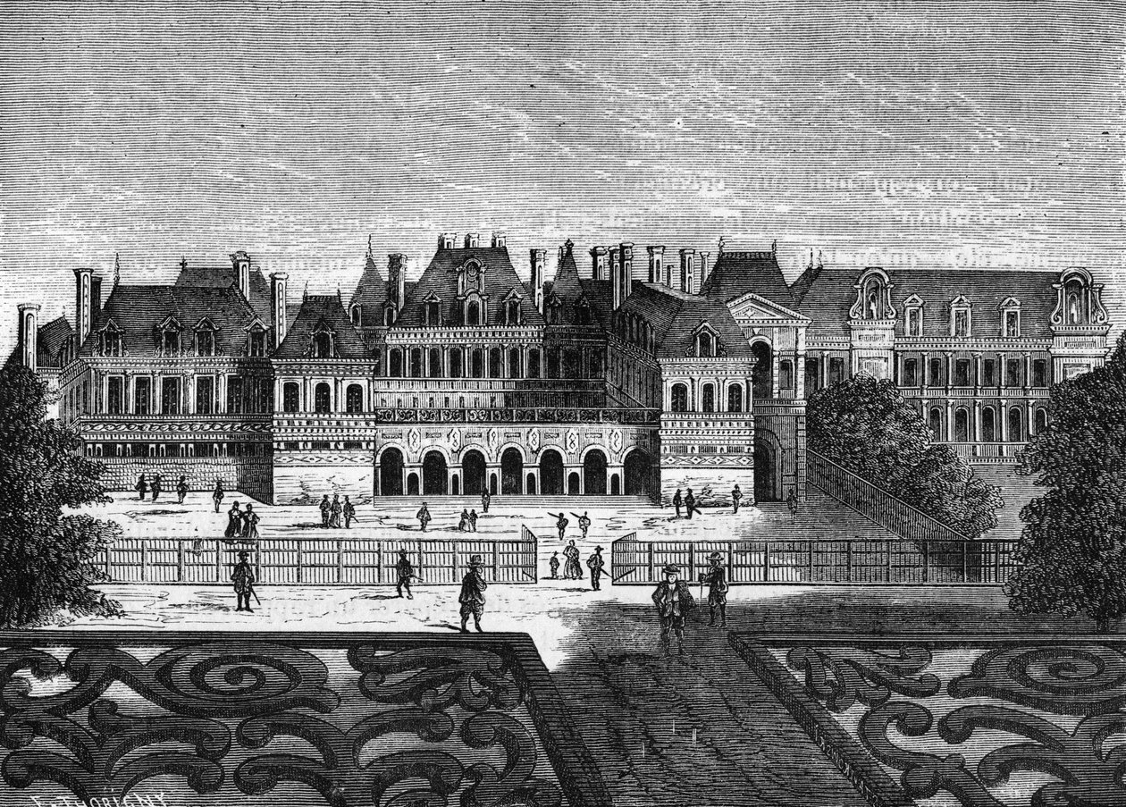 Bývalý Palais Cardinal, nyní Palais Royal v Paříži - v „Histoire de France““ od Henriho Martina, sd. 19. století od Unknown artist