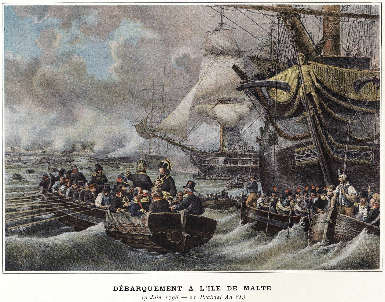 Přistání na ostrově Malta Napoleonem Bonapartem, 9. června od Unknown artist