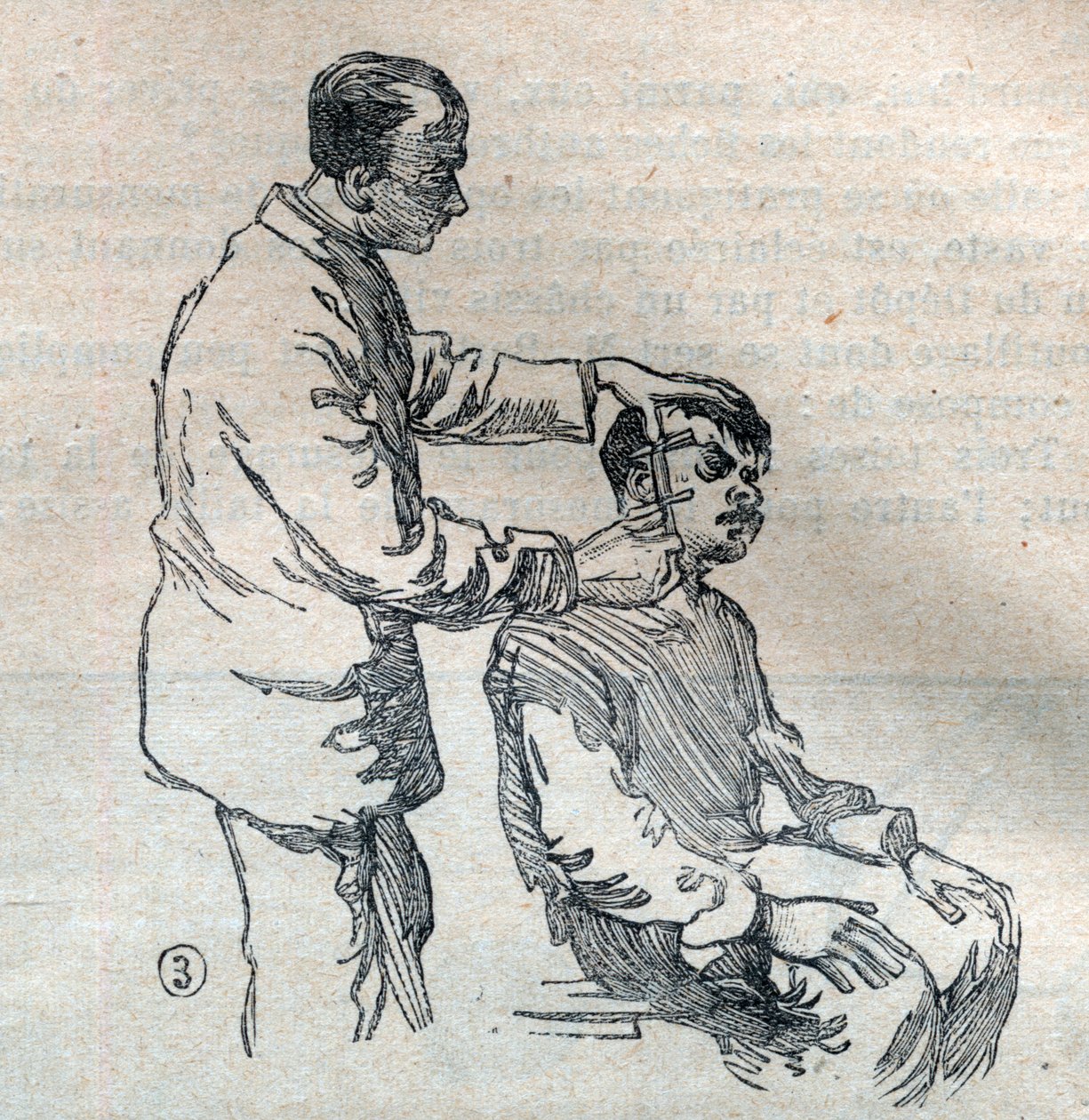 Soudní antropometrie nebo bertillonnage, metoda Alphonse Bertillona (1853-1914): měření ucha - rytina v „La Science francaise““ od Unknown artist