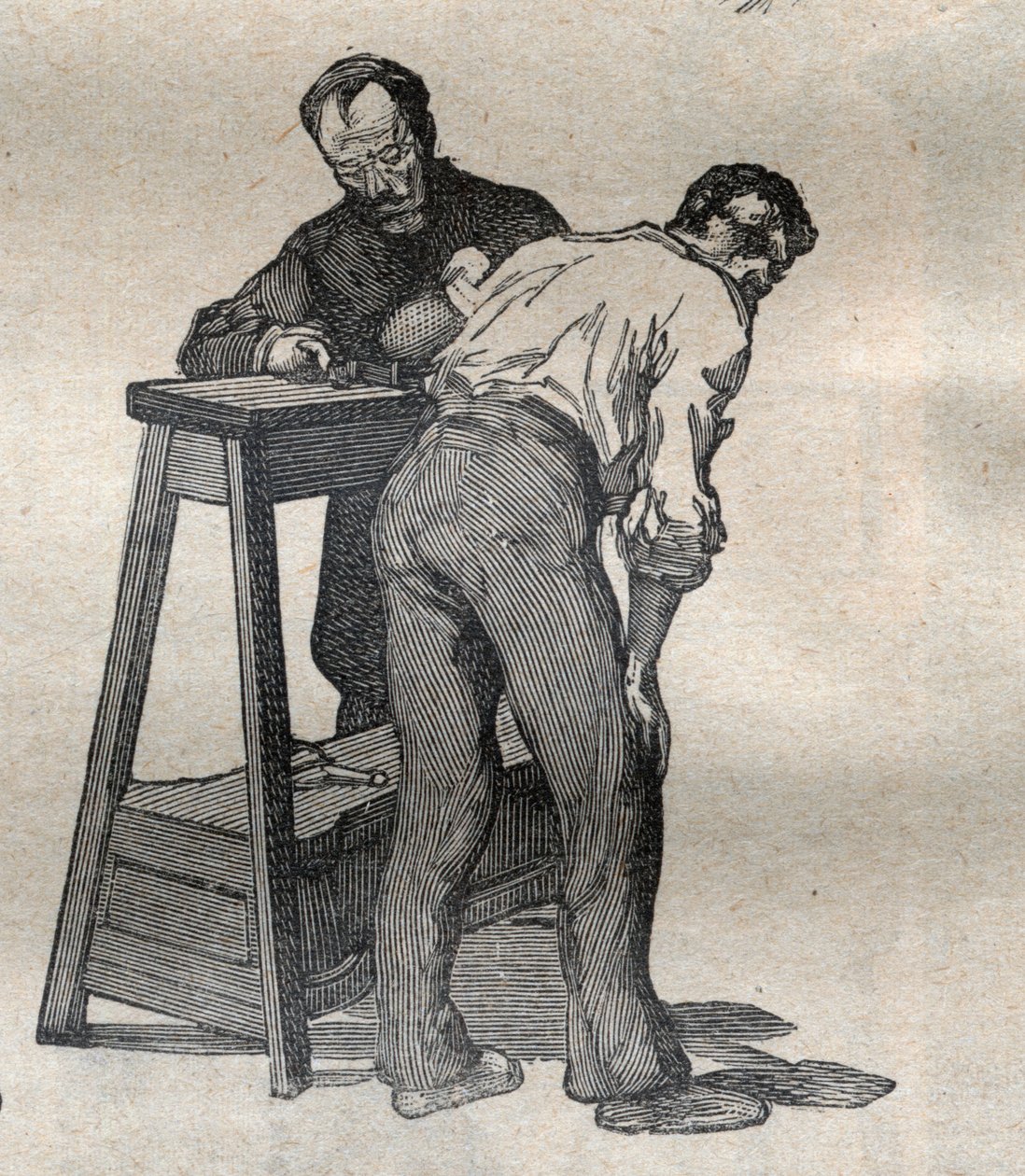 Soudní antropometrie nebo bertillonnage, metoda Alphonse Bertillona (1853-1914): měření lokte - rytina „La Science francaise““ od Unknown artist