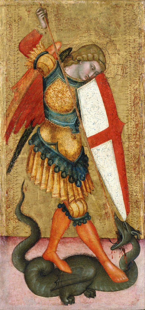 ""Archanděl Saint Michael"" Anonymní obraz Národní muzeum západního umění ze 14. století, Tokio, Japonsko od Unknown artist