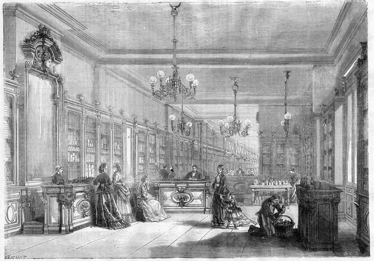 Velký parfumérský dům Pinaud a Meyer (Edouard Pinaud a Meyer), boulevard de Strasbourg v Paříži v roce 1870 od Unknown artist