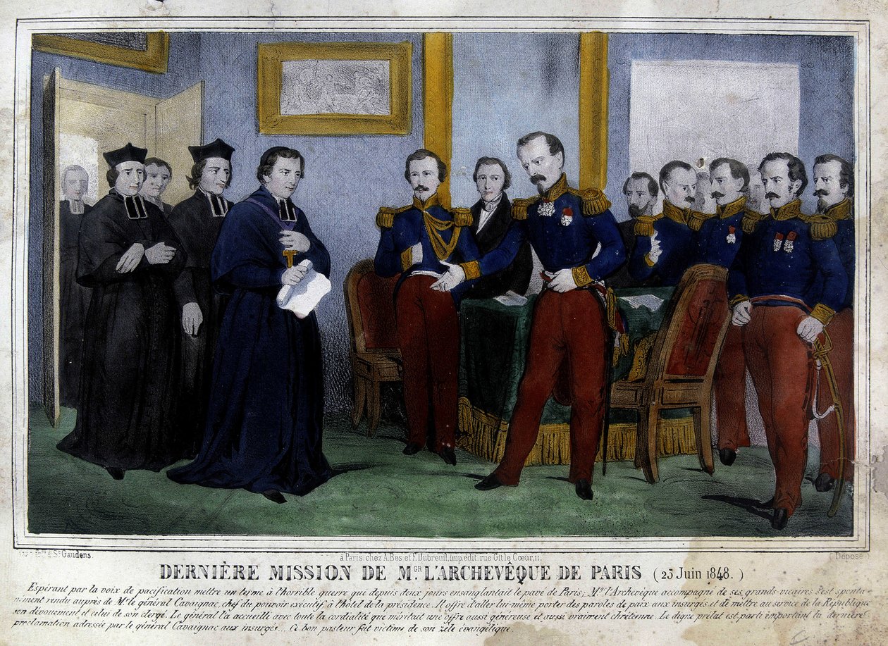 Poslední mise pařížského Archeveque (25. června 1848) od Unknown artist