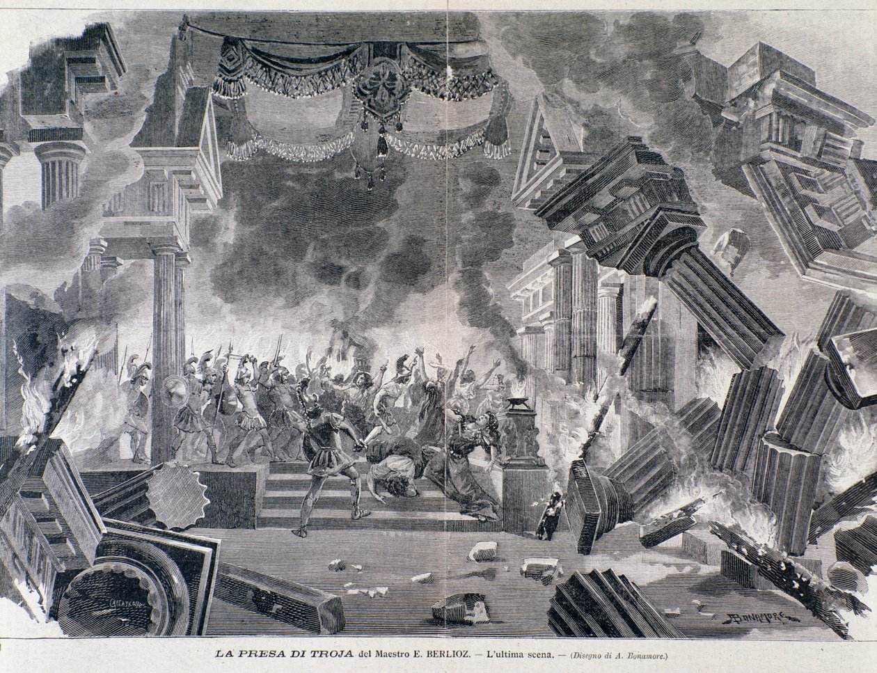 Poslední scéna opery The Trojans od Hectora Berlioze od Unknown artist