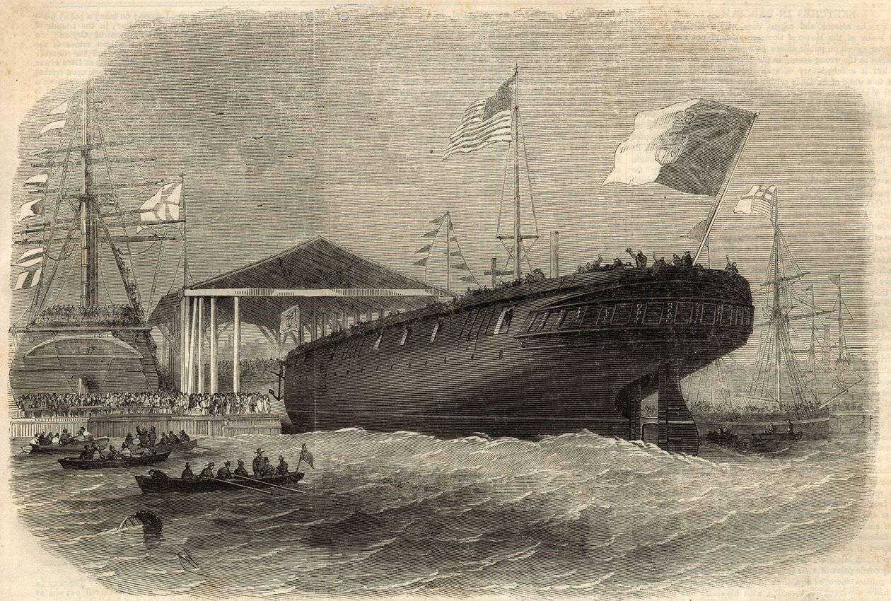 Start portugalské korvety „Sagres““ v Limehouse (Londýn). Rytina do „“The Illustrated London News““ z 5. června od Unknown artist