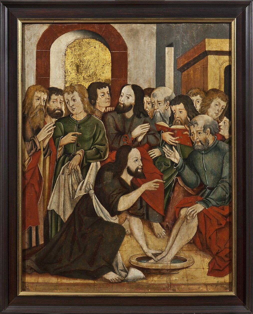 Kristus umývá nohy svatého Petra - Kristus myje Petrovy nohy - Anonym. olej na dřevo od Unknown artist