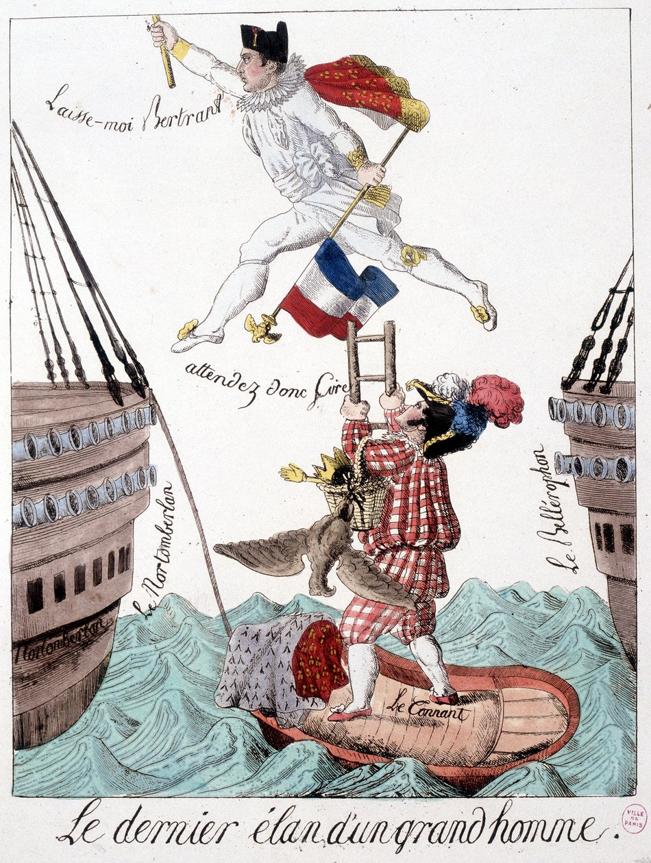 Poslední útržek velkého muže: karikatura Napoleona a generála Bertranda - v „“ Napoleon 1er, karikatury, sbírka figurín“, Paříž od Unknown artist