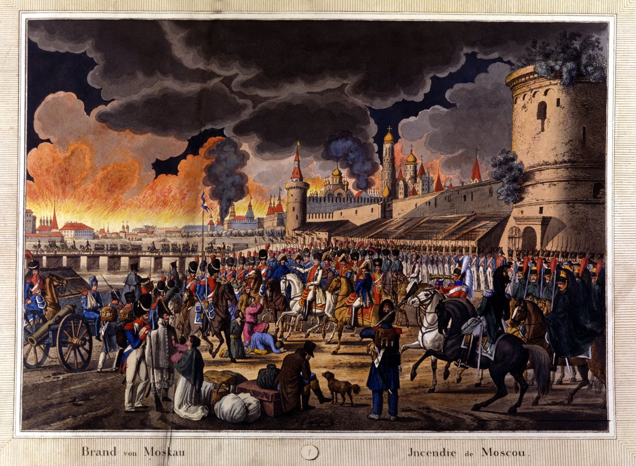 Velký požár Moskvy v září 1812. od Unknown artist