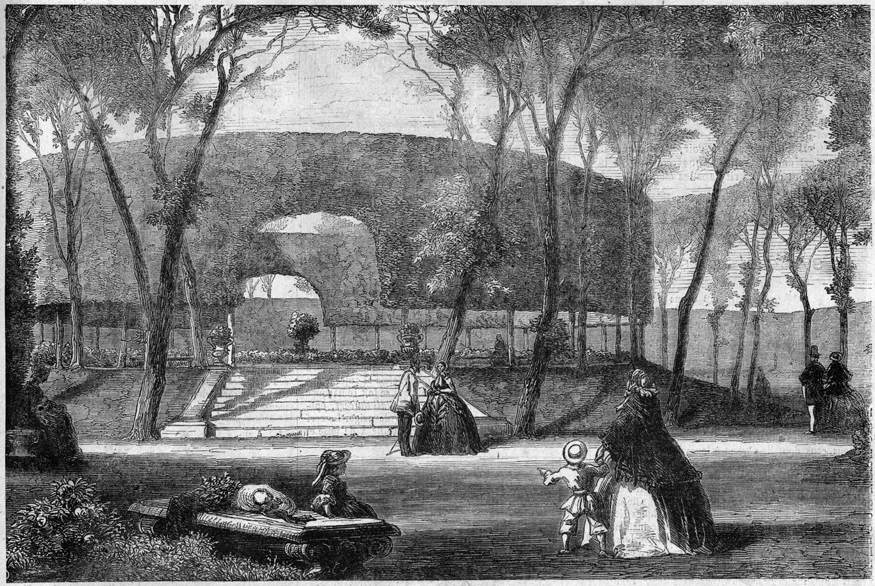 Park Sceaux na jaře - rytina v „“Le Journal Illustrie““ od Unknown artist
