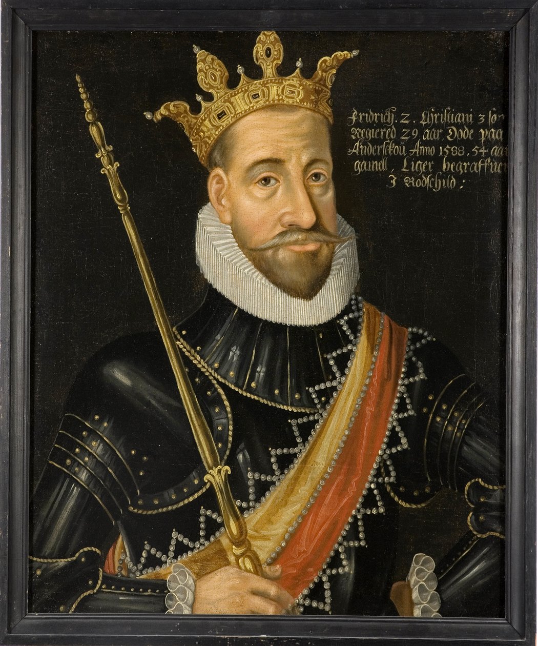Le roi Frederic II de Danemark et Norvege - dánský král Fridrich II. (1534-1588), anonym . Olej na plátně. Rozměr: 74 x 64 cm. Národní muzeum Stockholm od Unknown artist