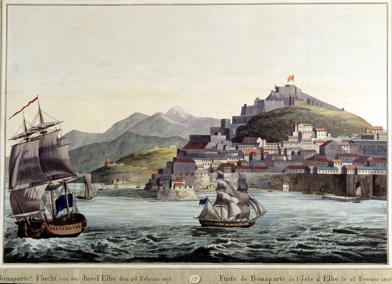 Únik Napoleona Bonaparta z ostrova Elba 26.2.1815. od Unknown artist