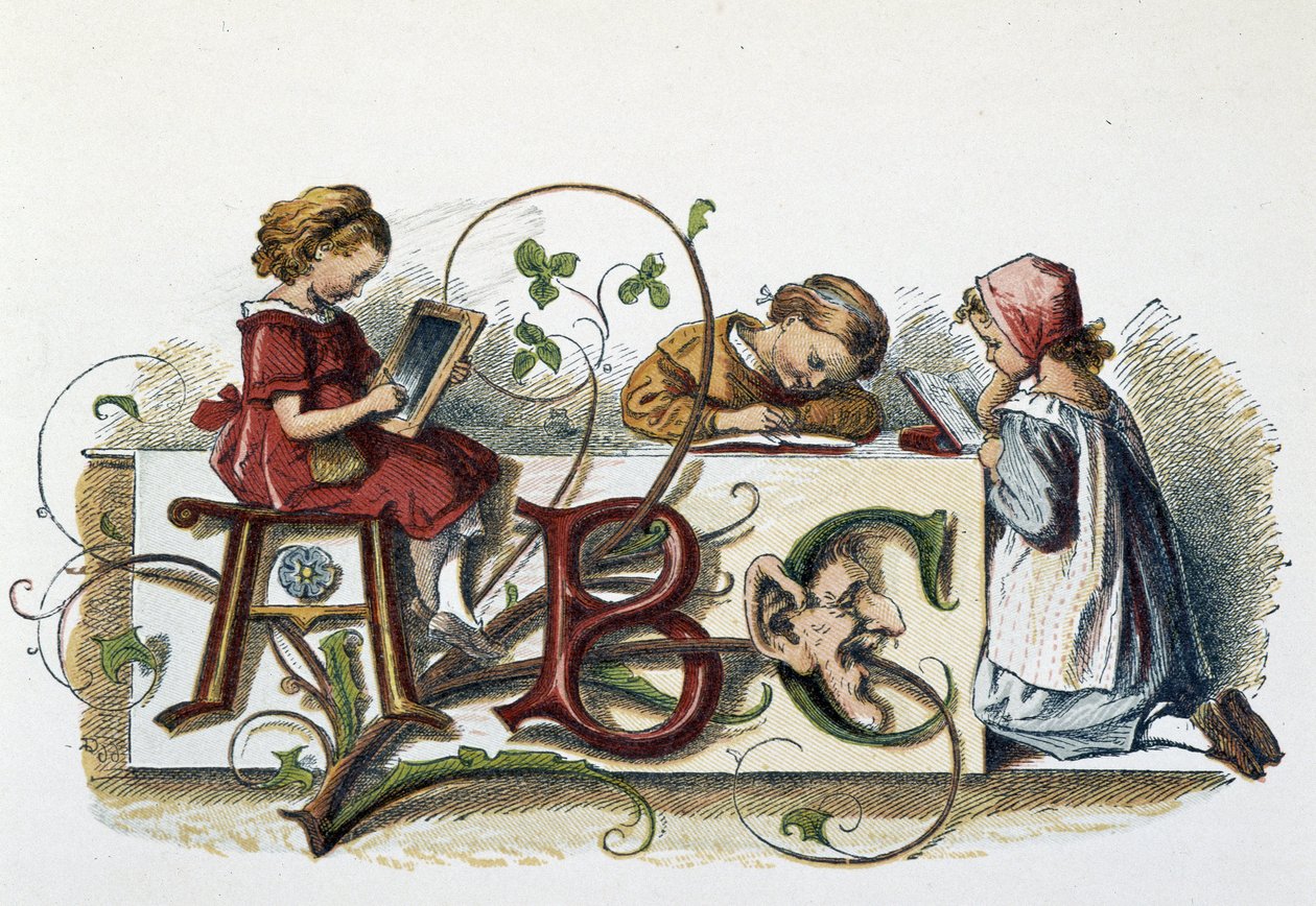 Dětské čtení a psaní - v „Dětských hrách“, ed. Londýn, George Ronthedge a synové, konec 19. století od Unknown artist
