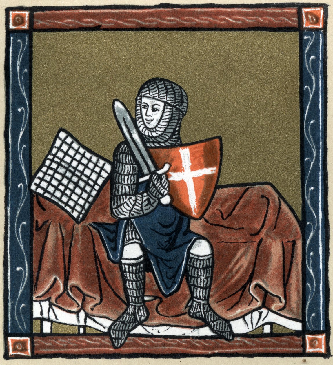 Legenda Arthurian: rytíř Gauvain na magické posteli. V „Dějinách francouzské literatury“ od Hermanna Suchiera od Unknown artist