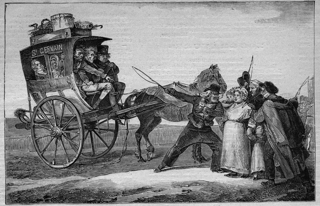 Les Omnibus de Paris v 19. století: Le Cuckoo - rytina z roku 1892 od Unknown artist