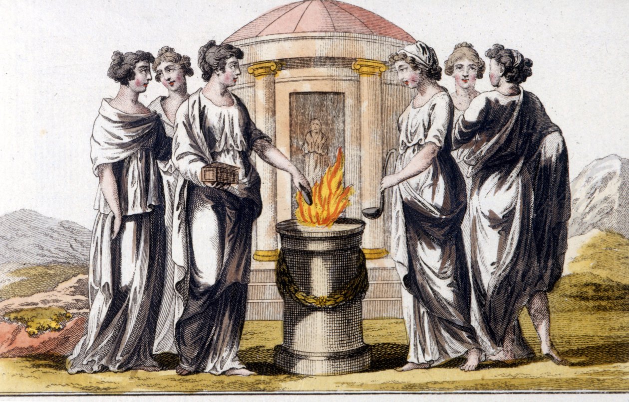Les Vestales. Rytina z počátku 19. století. od Unknown artist