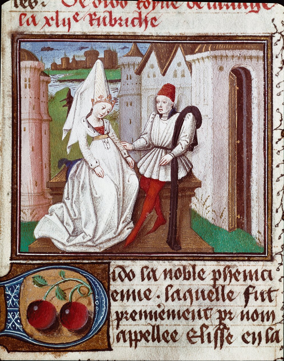 Les amours de Didon, zakladatel Kartága a miniatury Enee převzaté z „Knihy světla a vznešených žen“ od Giovanniho Boccaccia dit Jean Boccace (1313-1375) od Unknown artist