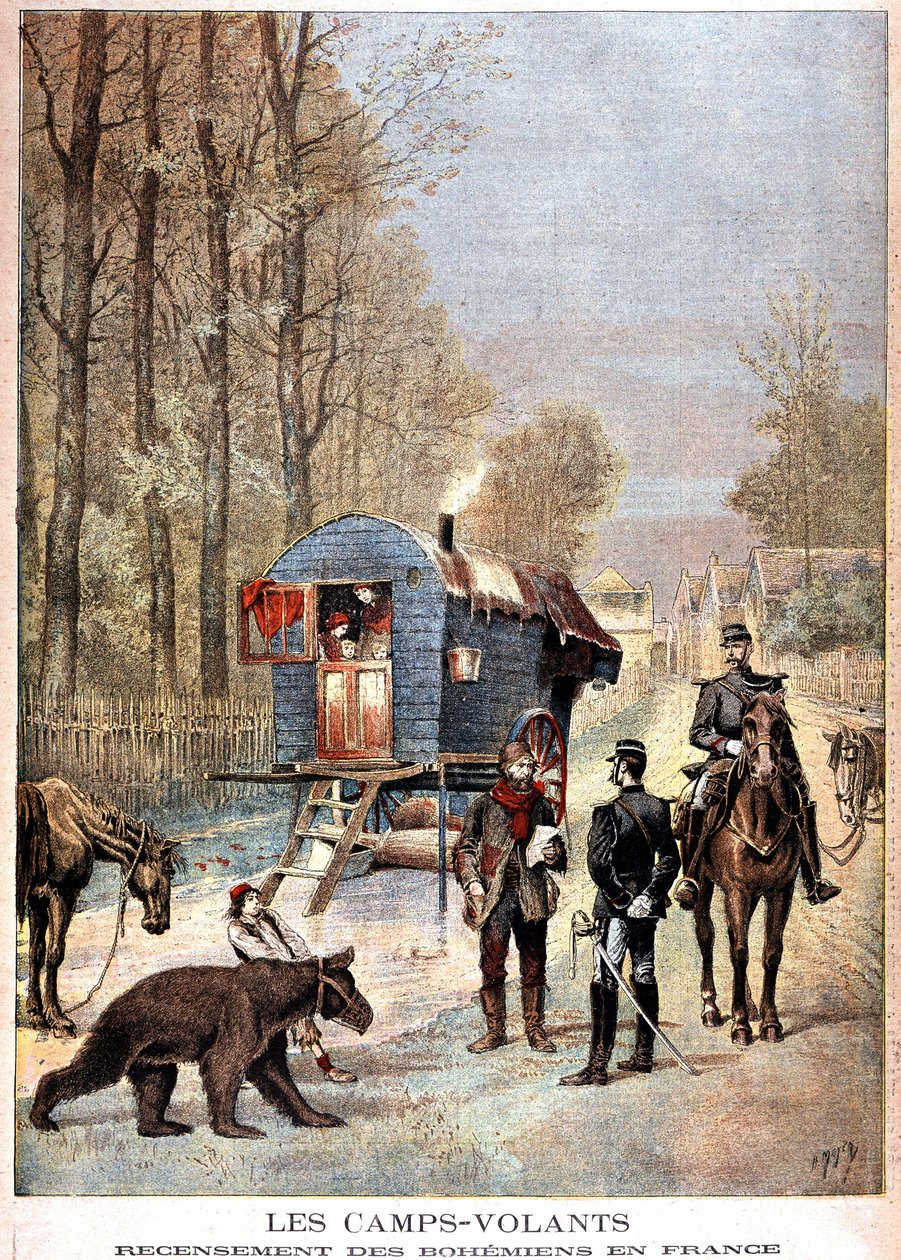 Létající tábory: Sčítání Čechů ve Francii (Roulotte, bohémové a četníci) - v „“Le petit journal““ z 5.5.1895 od Unknown artist