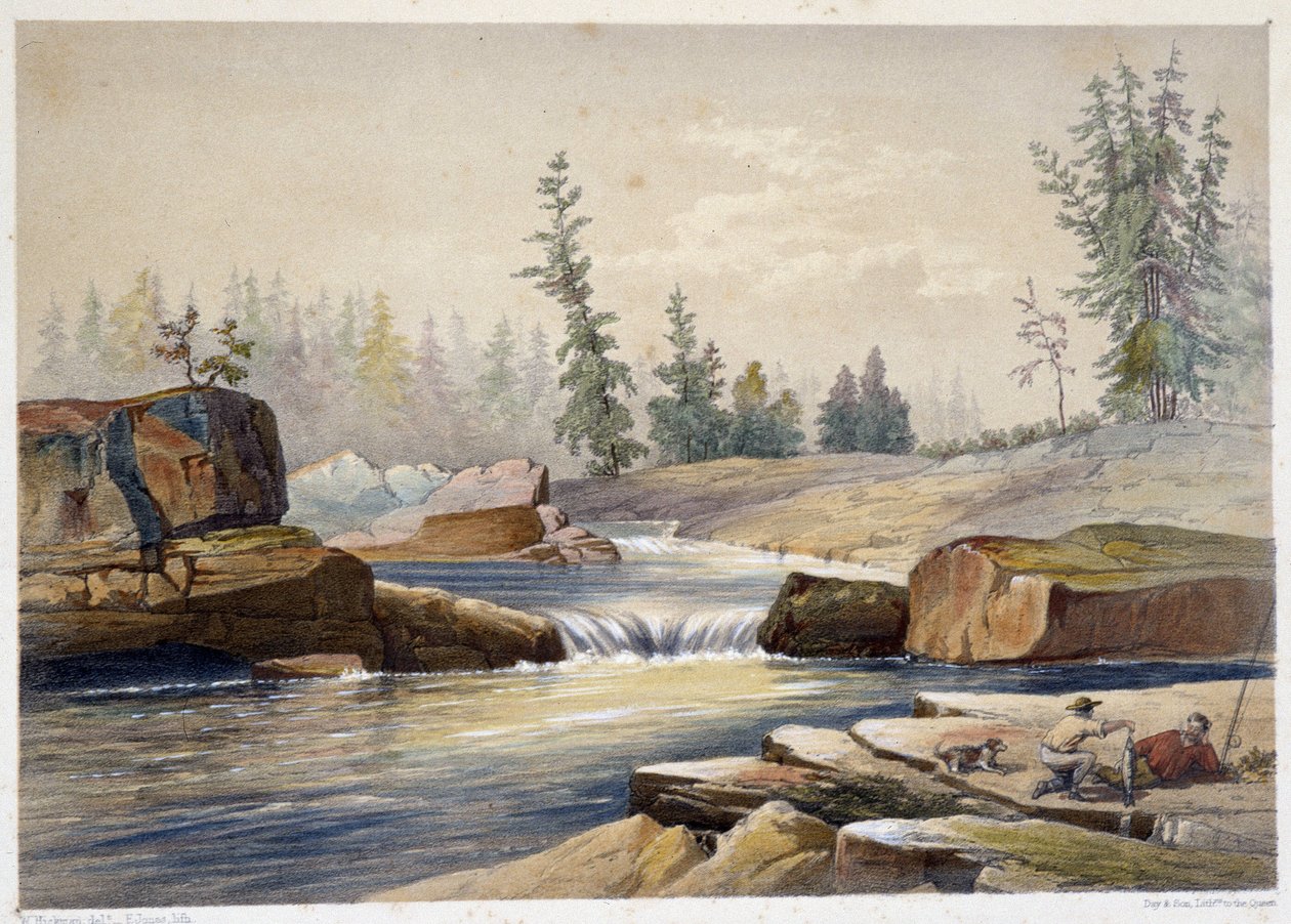 Les chutes de papineau - v „“Sketches on the nipisaguit a river of New Brunswick in America““ od Williama Hickmana, ed. Halifax od Unknown artist
