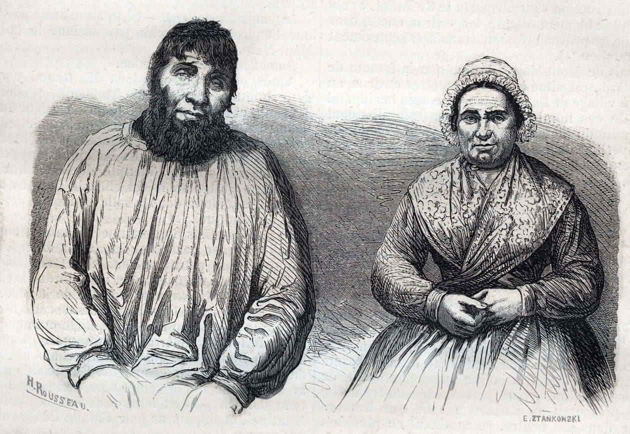 Les epoux Dumollard (Martin Dumollard (1810-1862) a jeho manželka komplice Marie Anne (Marie-Anne) Martinet (1814-1875) Rytina 19. stol. od Unknown artist