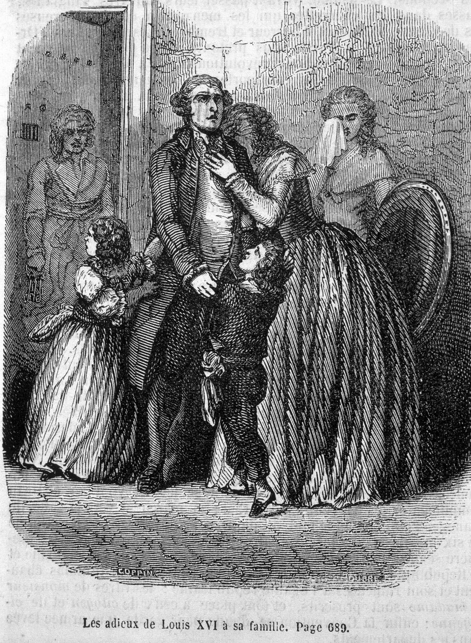 Fareux Ludvíka XVI. jeho rodině (Marii Antoinettě a Ludvíku XVII.). od Unknown artist