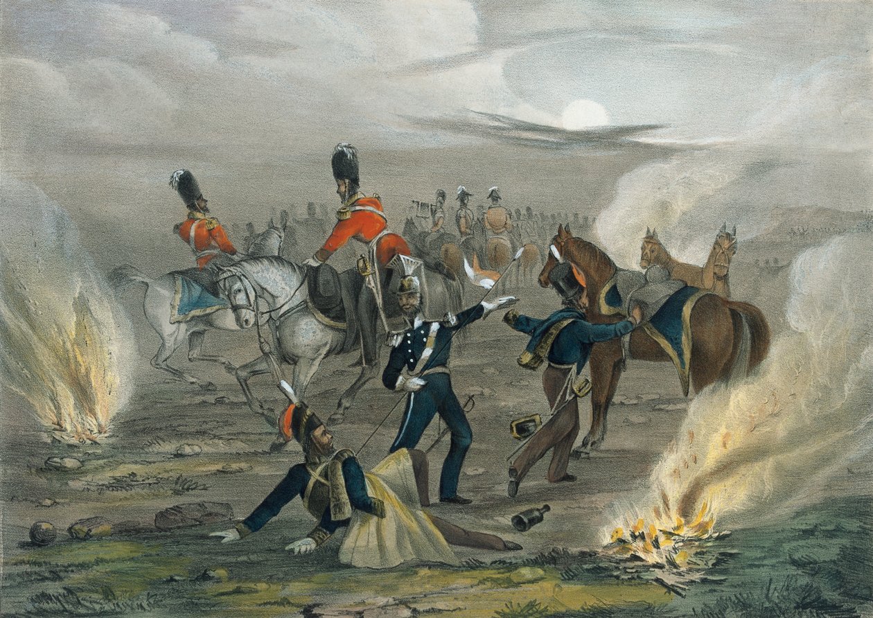?Život v táboře před Sebastopolem. č. 4 Půlnoční poplach?, circa 1854 od Unknown