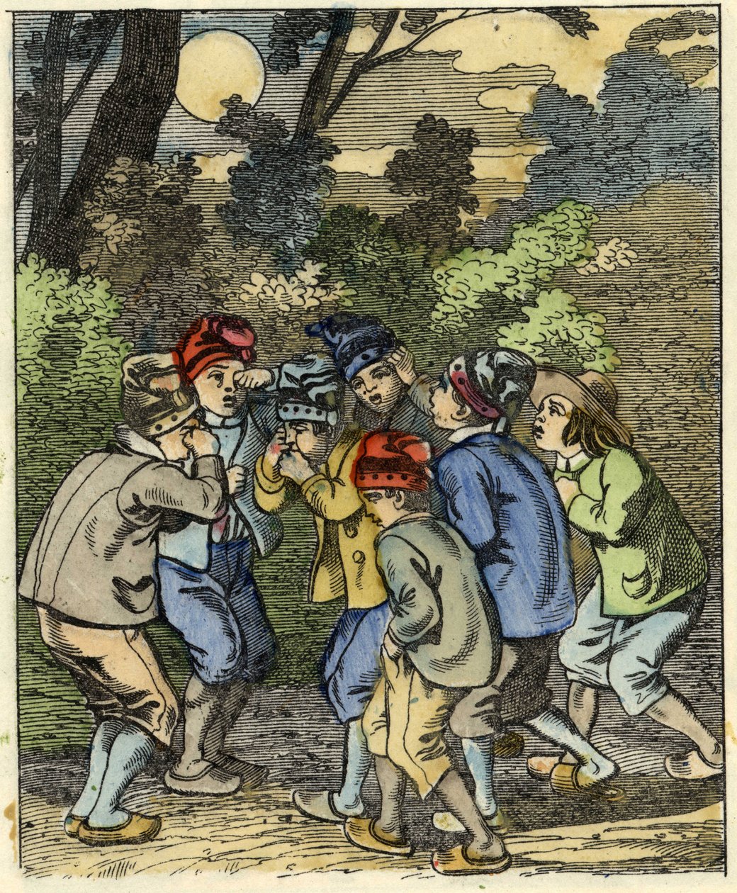 Malý Poucet a jeho bratři Ztraceni v lese. Ilustrace příběhu „Le Petit Poucet““ od Charlese Perraulta od Unknown artist