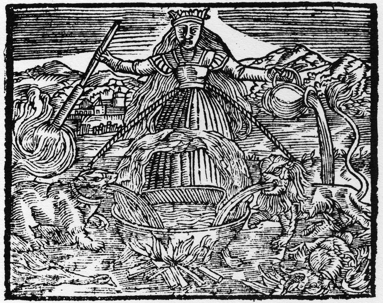 Univerzální dílo alchymistů - Rytina z roku 1659 v „L