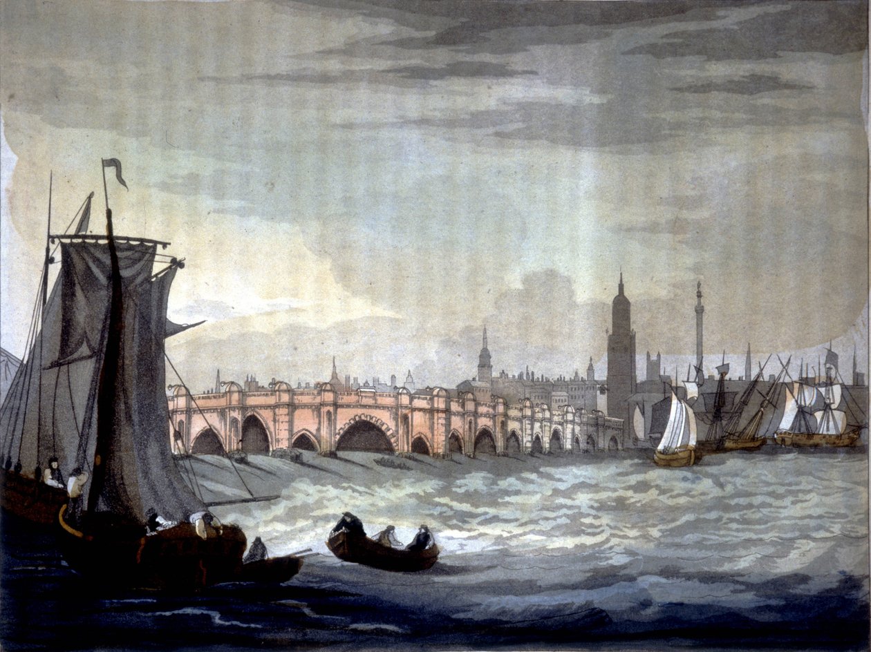 London Bridge a Southwark Cathedral, Anglie. od Unknown artist
